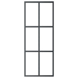 Sliding Door with Hardware Set ESG Glass&Aluminium 76x205 cm 3081944