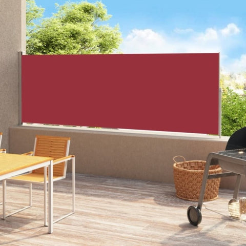 ZNTS Patio Retractable Side Awning 200x500 cm Red 313422