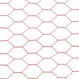 Chicken Wire Fence Steel with PVC Coating 25x1 m Red 143304