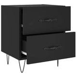 ZNTS Bedside Cabinets 2 pcs Black 40x35x47.5 cm Engineered Wood 827295