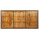 Garden Table Dark Grey Poly Rattan and Solid Acacia Wood 313310
