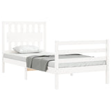 Bed Frame without Mattress White 90x200 cm Solid Wood 3194297