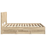 Bed Frame with Storage and Headboard Sonoma Oak 120 x 190 cm 3413967