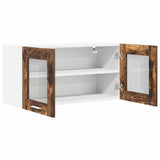 Hanging Cabinet with Door Smoked Oak and White 80 x 31 x 40 cm 884234
