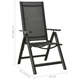 Bistro Set Black and Anthracite Aluminium 5 Piece Set 3070658