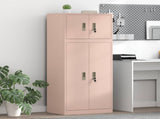 Storage Cabinet 2 pcs Pink 60 x 40 x 145 cm Steel Lockable 3438694