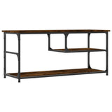TV Cabinet Smoked Oak 103x38x46.5 cm Engineered Wood and Steel 831825