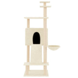 Cat Tree with Sisal Scratching Posts Cream 153 cm 171750
