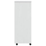 Rolling Cabinet with Drawers MOSS White Solid Wood Pine 355898