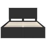 Bed Frame with Headboard Black 150 x 200 cm Solid Pine Wood 3409337