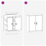 Storage Cabinet White 90 x 40 x 105 cm Steel 891651