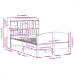 ZNTS Bookcase Bed without Mattress Wax Brown 120x190 cm Small Double Solid Wood Pine 3323157