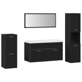 Bathroom Furniture Set 5 pcs Black Oak Engineered Wood 3334419