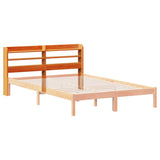 Headboard with Shelves Wax Brown 135 cm Solid Wood Pine 850955