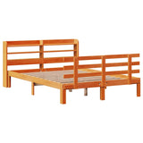 Bed Frame with Headboard without Mattress Wax Brown 160x200 cm 3306873