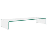 TV Stand/Monitor Riser Glass Clear 90x30x13 cm 244130