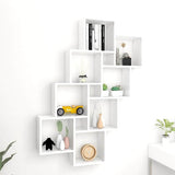 Wall Cube Shelf White 90x15x119 cm Engineered Wood 807178