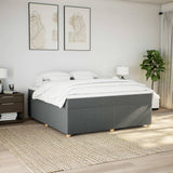 Box Spring Bed with Mattress Dark Grey 180x200 cm Fabric 3285395