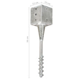 Ground Spikes 6 pcs Silver 12x12x56 cm Galvanised Steel 145444