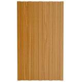 Roof Panels 12 pcs Galvanised Steel Light Wood 80x45 cm 317207