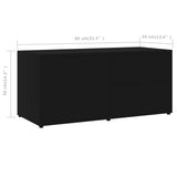 TV Cabinet Black 80x34x36 cm Engineered Wood 801851