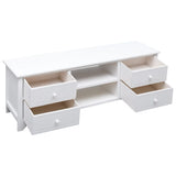 TV Cabinet White 108x30x40 cm Solid Paulownia Wood 338517