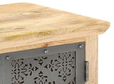 Sideboard with Steel Doors 60x35x75 cm Solid Mango Wood 289094