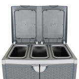 Trash Bin with 2 Doors Grey 65x45x88 cm PP 364058