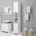 ZNTS 3 Piece Bathroom Furniture Set White Engineered Wood 3056934