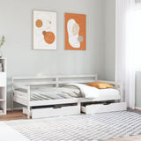 Daybed with Drawers without Mattress White 90x200 cm Solid Wood 3302060