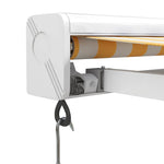 Retractable Awning Yellow and White 3.5x2.5 m Fabric and Aluminium 3154532