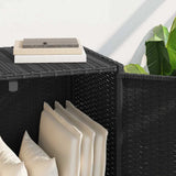 Garden Storage Cabinet Black 83x45x76 cm Poly Rattan 365543