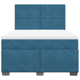 Box Spring Bed with Mattress Blue 140x190 cm Velvet 3290904