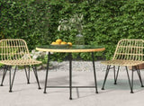 Dining Table 80 cm Tempered Glass and Steel 319436
