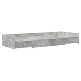 Bed Frame with Drawer Concrete Grey 75 x 190 cm Engineered Wood 3335256
