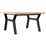 Coffee Table Y-Frame 80x80x45.5 cm Solid Wood Pine and Steel 3282773
