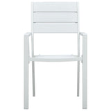 Garden Chair Set of 4 White HDPE and steel Standard Durable 47884