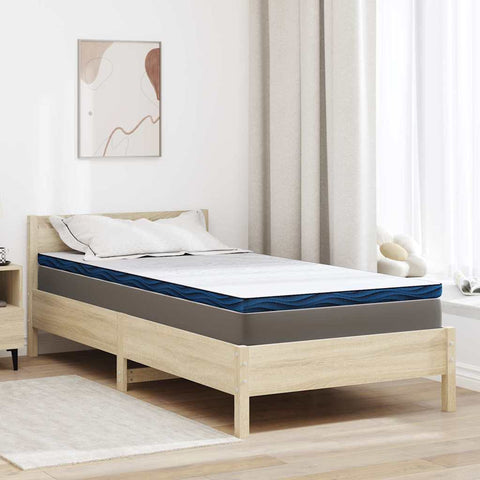 Mattress Pads White and blue 90 x 200 cm Gel Memory Foam 4106256