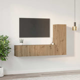 TV Cabinet Set Wall-mounted 3 pcs Artisan Oak Engineered Wood 3393404