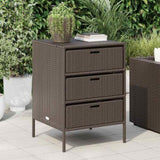 Garden Storage Cabinet Brown 55x59x80 cm Poly Rattan 365552