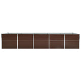 Garden Raised Bed Galvanised Steel 400x80x45 cm Brown 47058