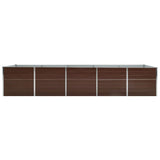 Garden Raised Bed Galvanised Steel 400x80x45 cm Brown 47058