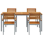 Garden Dining Set 5 pcs Grey and brown 180 x 90 x 75 cm 3284409