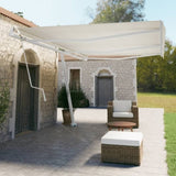 Awning Post Set White 600x245 cm Iron 315092