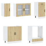 8 Piece Kitchen Cabinet Set Porto Sonoma Oak Engineered Wood 3314814
