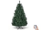 6FT Dark Green Pre-Lit Christmas Tree with Multicolor Lights, Pointed PVC, 629 Tips, 3-Section Auto 38519794
