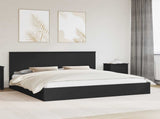 Storage Bed with Headboard Black 200 x 200 cm Engineered Wood 3411174