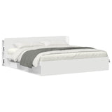Headboard Cabinet with Storage High Gloss White Engineered Wood 8001241