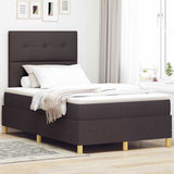 Box Spring Bed with Headboard Dark brown 120 x 200 cm Fabric 3339612