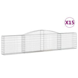 Arched Gabion Baskets 15 pcs 400x30x80/100 cm Galvanised Iron 3146862